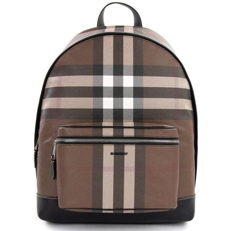 burberry back packs|Check Backpack in Dark birch brown .